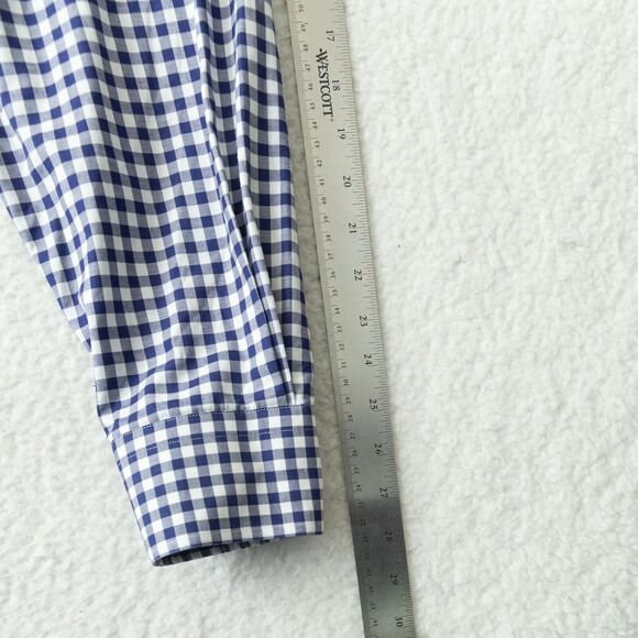 Eton Classic Blue and White Gingham Button Down Classic Fit Shirt Men's Sz 46 - Picture 10 of 16